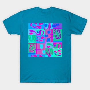 Ode To Matisse Collage - Blue Pink Green T-Shirt